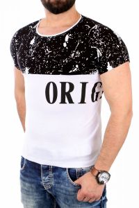 Tshirt Męski Model 17183 White/Black
