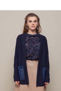 Uniwersalny kardigan o wolnym kroju GR1423 Blue