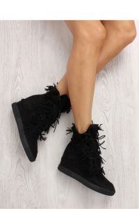 ZAMSZOWE SNEAKERS Z FRĘDZLAMI BL-10 CZARNY
