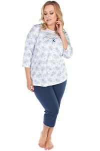 Piżama Damska Model Donna r. 3/4 sp. 3/4 Blue/Navy