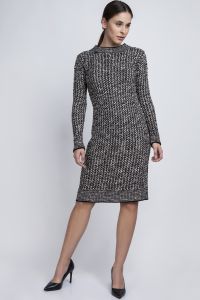 Sukienka dzienna SUK002 Black/Beige