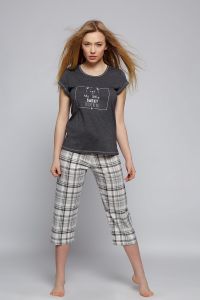 Piżama Damska Model Grey Bear Grafit