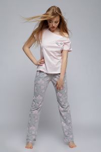 Piżama Damska Model Scarlet Pink/Grey