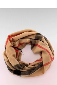ELEGANCKI SZALIK STYLOWA KRATKA SZ-7059 BEŻOWY