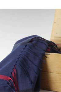 ELEGANCKI SZALIK STYLOWA KRATKA SZ-7059 GRANATOWY