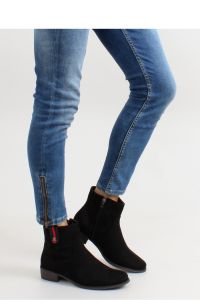 ZAMSZOWE SZTYBLETY Z ELEGANCKĄ WSZYWKĄ LDS-8H8588 CZARNY