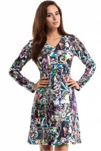 Sukienka Model MOE257 Geometria Multicolor