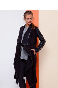 Ciepły długi kardigan GR1548 Black