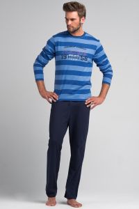 Piżama Męska Model SAM-PY 076 Blue/Sky Blue