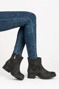 JESIENNE BUTY NA P?ASKIM OBCASIE Czarny CNBGD-66524B