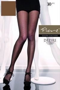 Rajstopy Wzorzyste Fiore Dezire 30 den Cappuccino