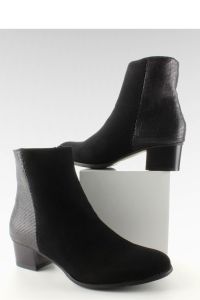 SMUKŁE BOTKI NA SZEROKIM OBCASIE ABL-08 BLACK