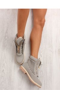 AŻUROWE TIMBERKI ZŁOTY SUWAK R103 GREY