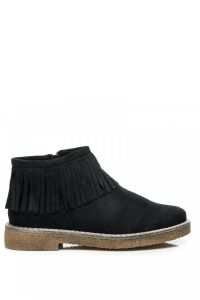 ZAMSZOWE BUTY W STYLU BOHO Czarny CNBK1660704NE