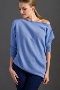 Sweter Damski Asymetryczy A02 Sky Blue