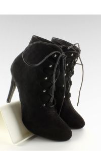 SZNUROWANE BOTKI NA OBCASIE H253 BLACK