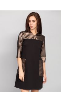 Sukienka z rękawami o średniej długości MM1051 Black