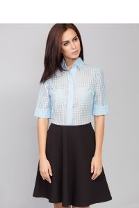 Stylowa sukienka z kołnierzem MM1042 Sky Blue