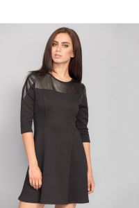Lekko rozkloszowana krotka sukienka MM1052 Black