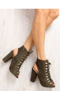 CZÓŁENKA SZNUROWANE OPEN TOE JZ-11P BLACKISH GREEN