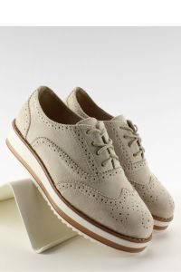 MOKASYNY ZAMSZOWE NA WYSOKIEJ PODESZWIE T256 BEIGE