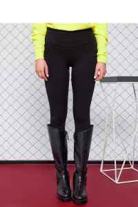 Legginsy z gęstego trykotażu dżerseju GR1081 Black