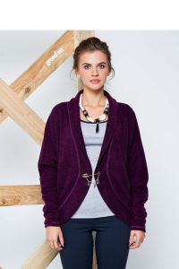 Miękki, przyjemny w dotyku, ciepły kardigan GR1190 Purpurowy