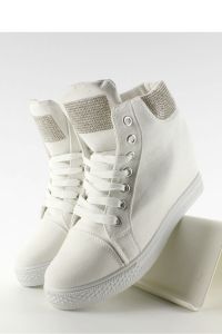 PŁÓCIENNE TRAMPKI NA KOTURNIE 51153-Y WHITE
