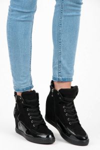 SZNUROWANE SNEAKERSY Czarny CNB1126-1B