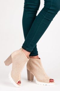 A?UROWE BOTKI OPEN TOE  CNB1164-14BE