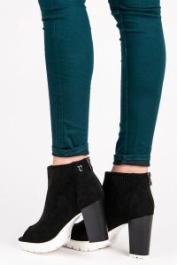 A?UROWE BOTKI OPEN TOE Czarny CNB1164-1B