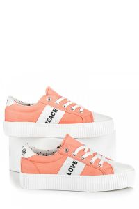 TRAMPKI NA PLATFORMIE LOVE  PEACE Pomara?czowy CNBK1720302NA