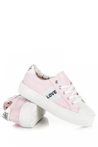 TRAMPKI NA PLATFORMIE LOVE  PEACE Różowy CNBK1720302RO
