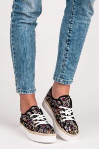 KORONKOWE ESPADRYLE W KWIATY  CNBK1720504NE