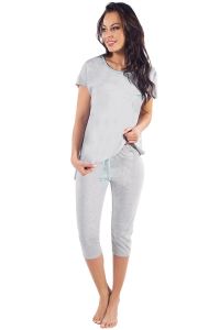 Piżama Damska Model Lexi kr.r. 1/2 sp. Melange/Pistacja