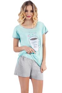 Piżama Damska Model Coffee kr.r. kr.sp. Pistacja