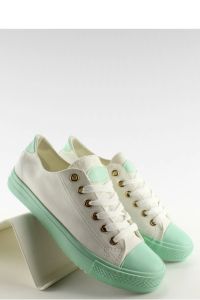 TRAMPKI NA KOLOROWEJ GUMIE W-3051 WHITE / GREEN