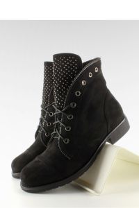 ZAMSZOWE BOTKI Z UKOŚNĄ CHOLEWKĄ JH296 BLACK