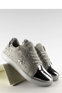 TRAMPKI DAMSKIE Z KRYSZTAŁKAMI T273P SILVER