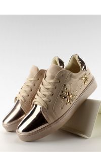TRAMPKI DAMSKIE Z KRYSZTAŁKAMI T273P BEIGE