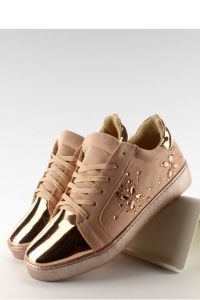TRAMPKI DAMSKIE Z KRYSZTAŁKAMI T273P CHAMPAGNE