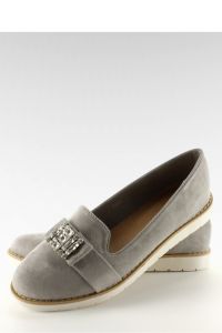 PASTELOWE ZAMSZOWE MOKASYNY T245 GREY