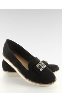 PASTELOWE ZAMSZOWE MOKASYNY T245 BLACK