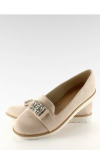 PASTELOWE ZAMSZOWE MOKASYNY T245 BEIGE