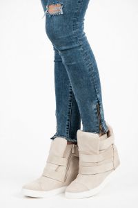 ZAMSZOWE BUTY NA KOTURNIE  CNBAF-101BE