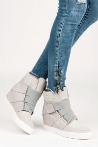 SZARE SNEAKERSY DAMSKIE Szary CNBAF-8666L.G