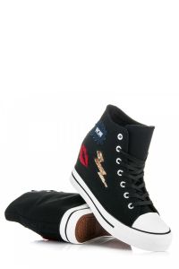 SNEAKERSY Z NASZYWKAMI Czarny CNBKB016B