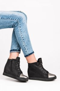 WYSOKIE TRAMPKI LOVE Czarny CNBTL019-1B