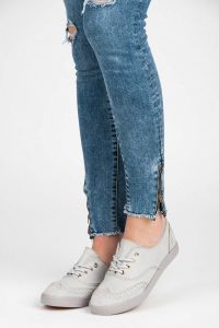 WIĄZANE TRAMPKI DAMSKIE Szary CNBW-3053G