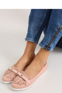 PASTELOWE MOKASYNY Z FRĘDZELKAMI T261 PINK